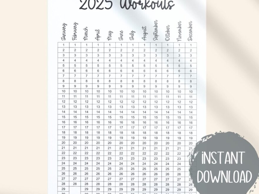 2025 Printable Fitness Monthly Workout Tracker Workout Calendar Planner Etsy