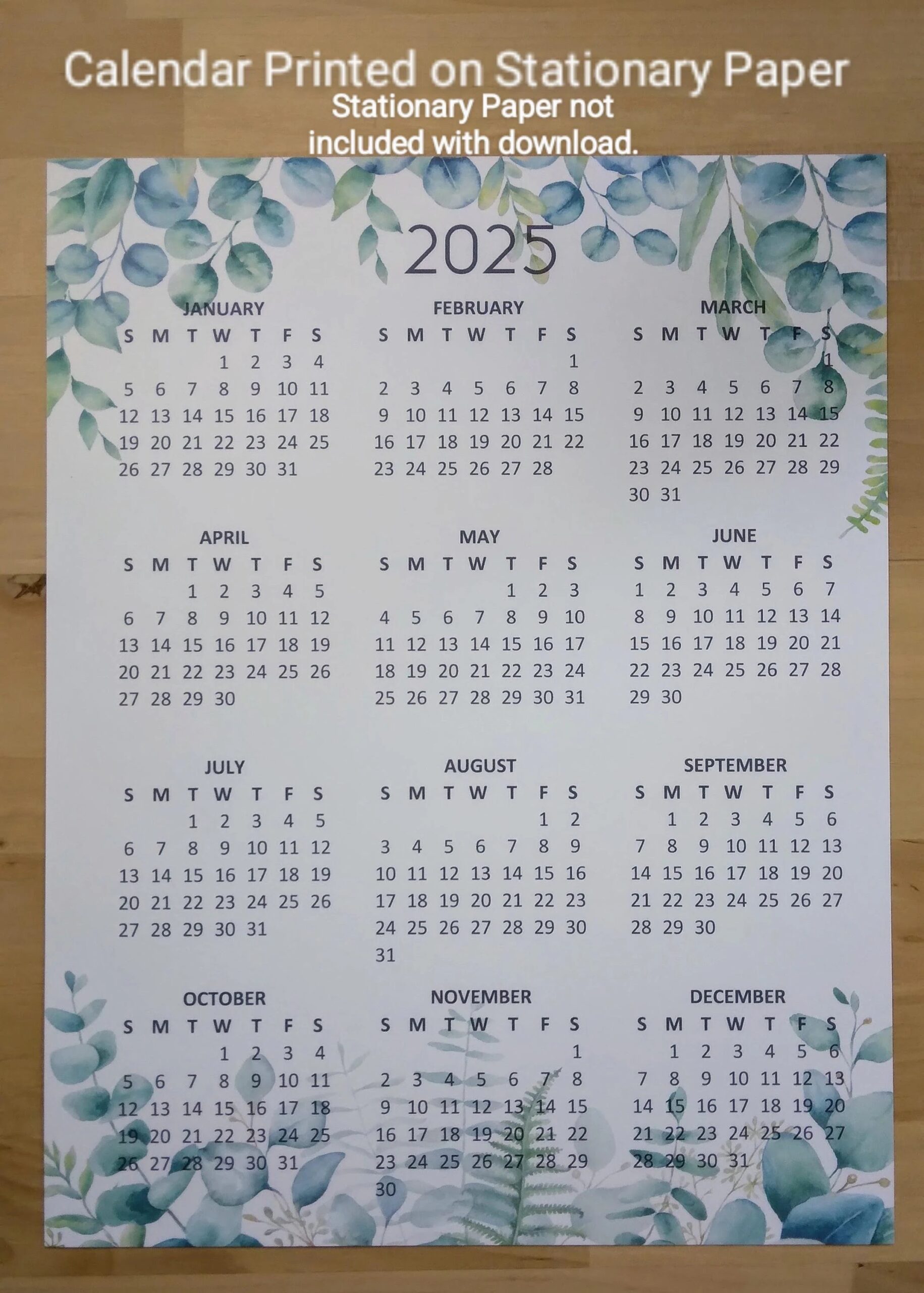 2025 Printable Minimalist Calendar Year At A Glance Available In 4 Sizes A5 Planner Classic Letter Legal Instant Download Etsy