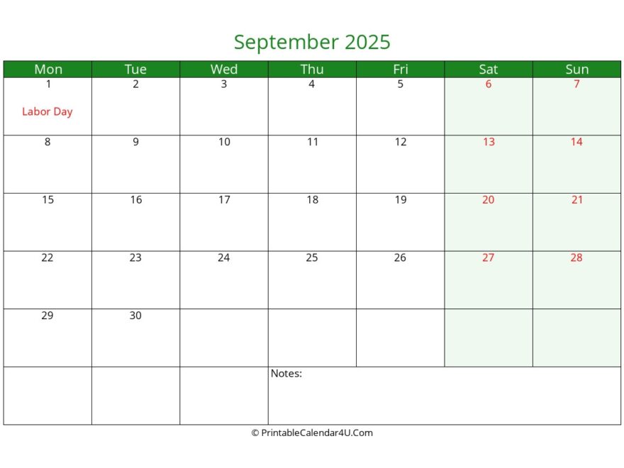 2025 September Calendars PrintableCalendar4U Com