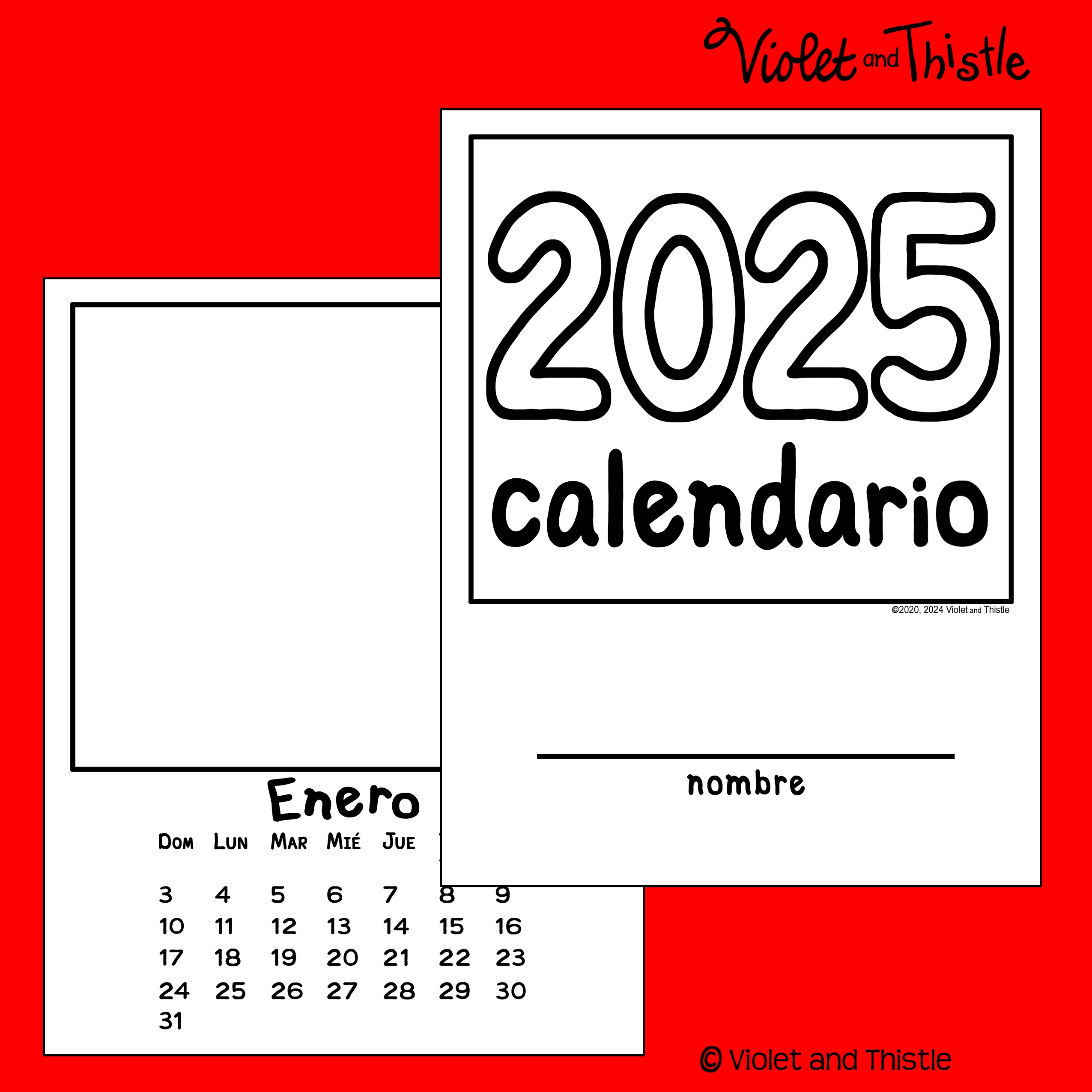 Blank Lent Calendar 2025