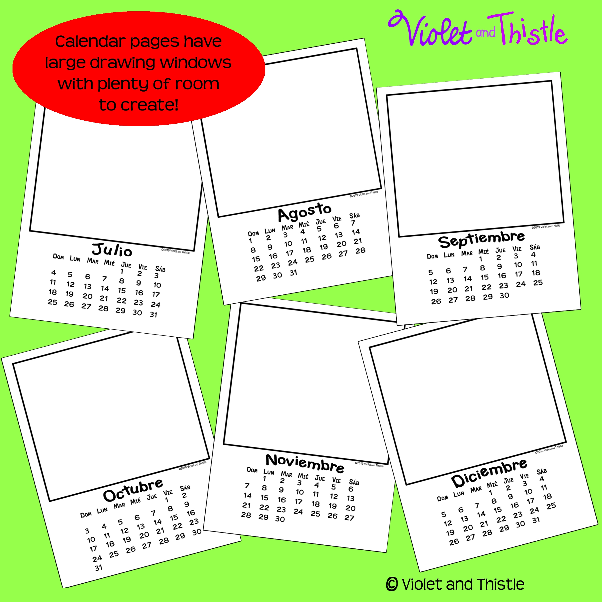 2025 SPANISH LANGUAGE Calendar Calendario Parent Christmas Gift Student For Parent Monthly SpC3 Made By Teachers