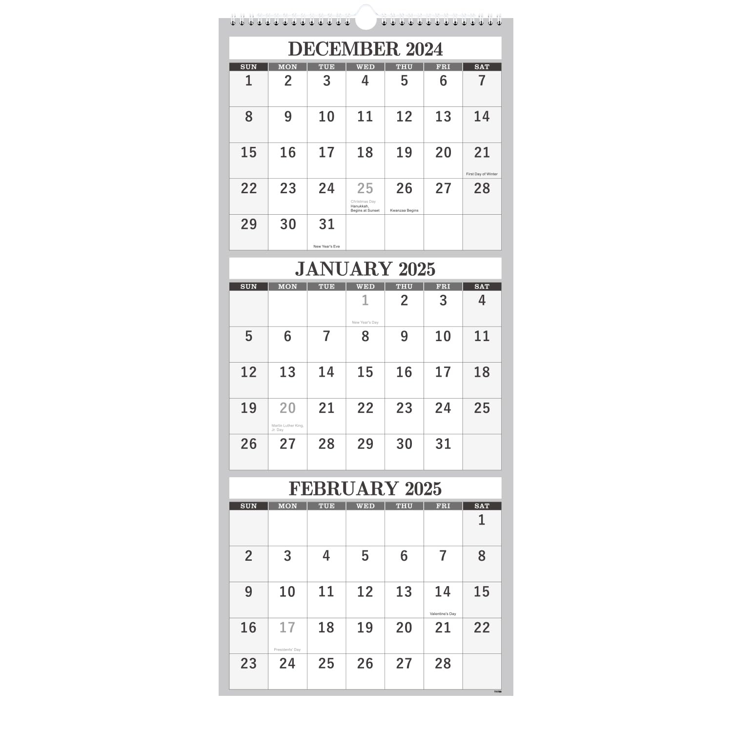 2025 Wall Calendar 3 Month Calendar Vertical Display 3 Month Wall Calendar EBay