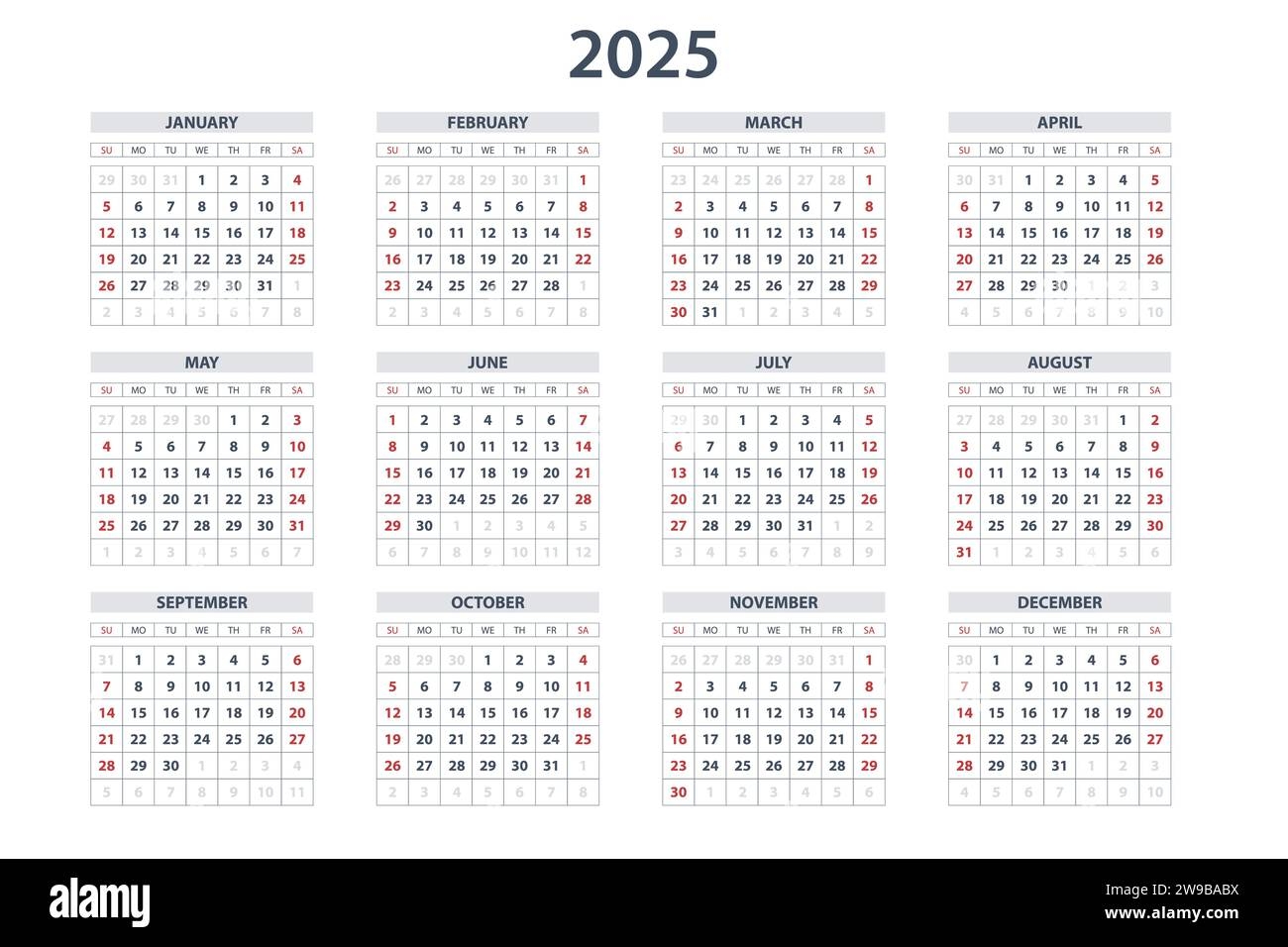 2025 Wall Calendar Cut Out Stock Images Pictures Alamy