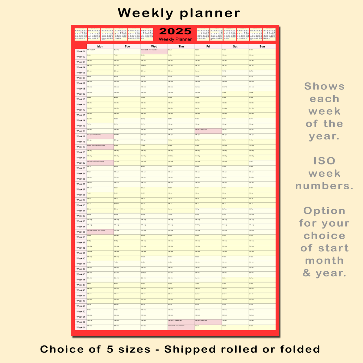 Blank Calendar 2025 With Weeks