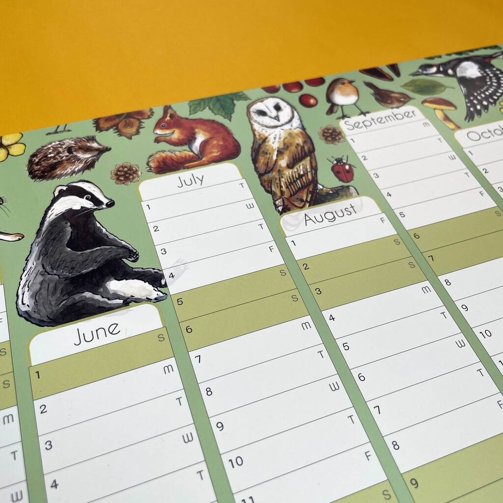2025 Woodland Animals Wall Calendar And Year Planner By Alexia Claire
