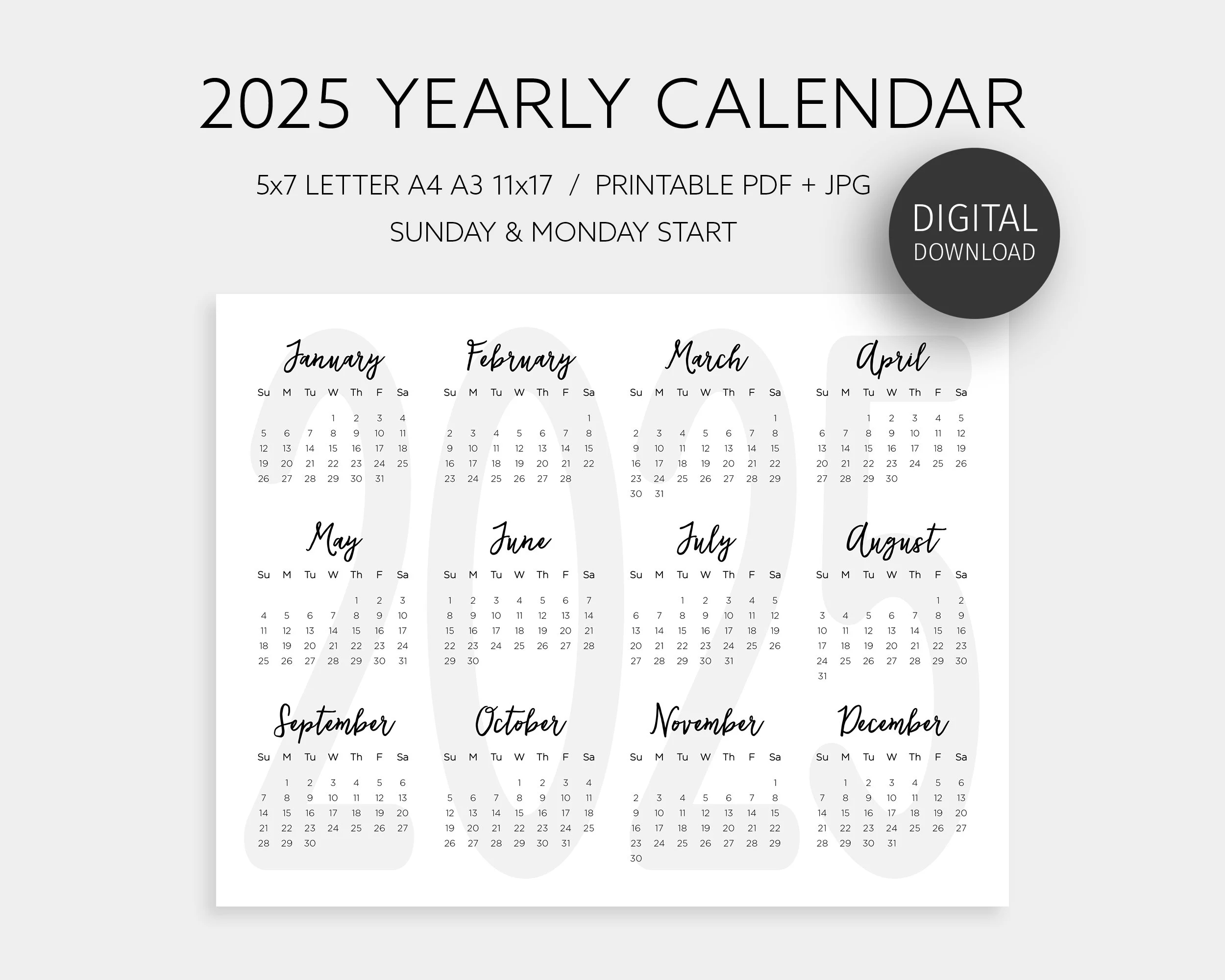 Blank 11x17 Calendar 2025 September