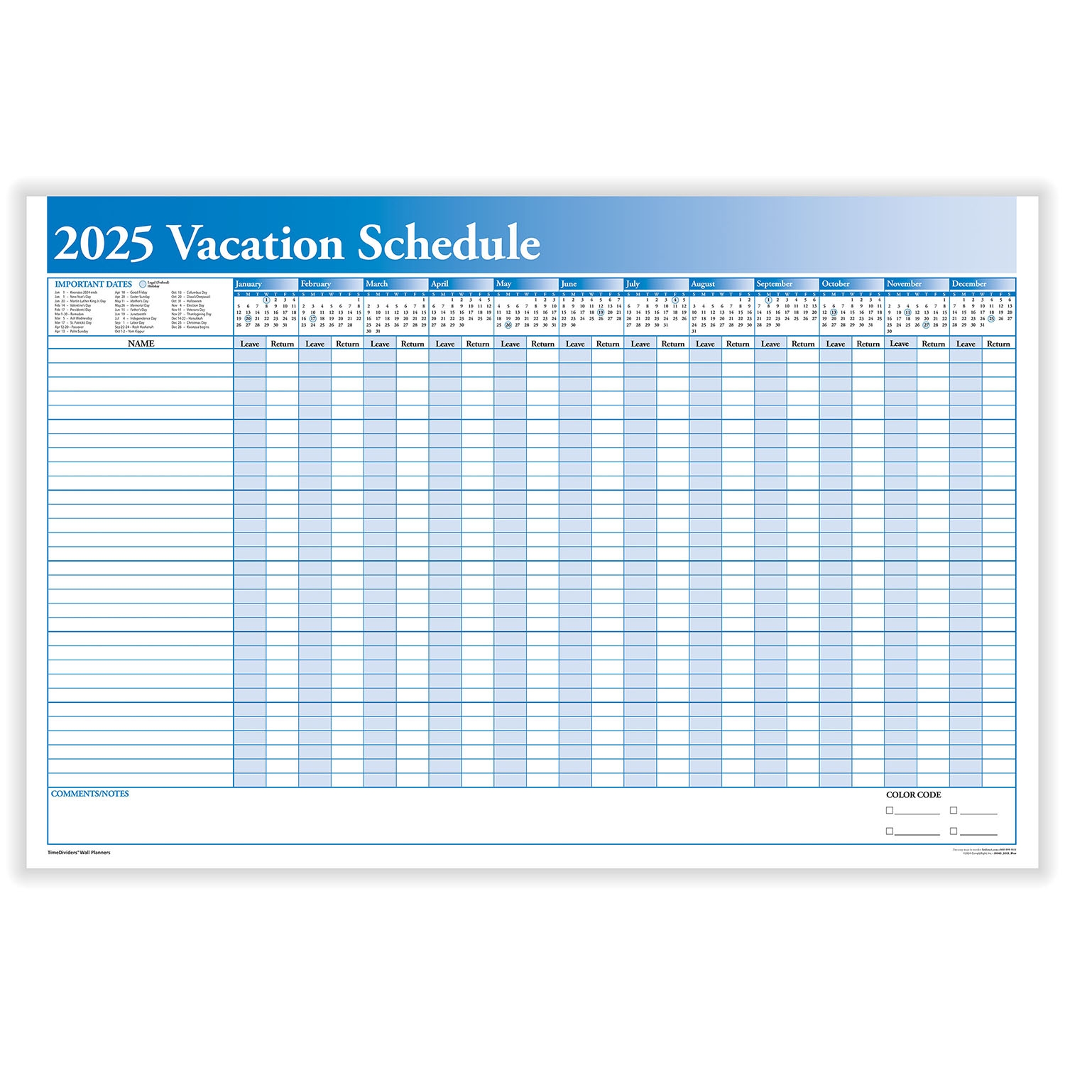 Blank Calendar 2025 Employee Sign Up