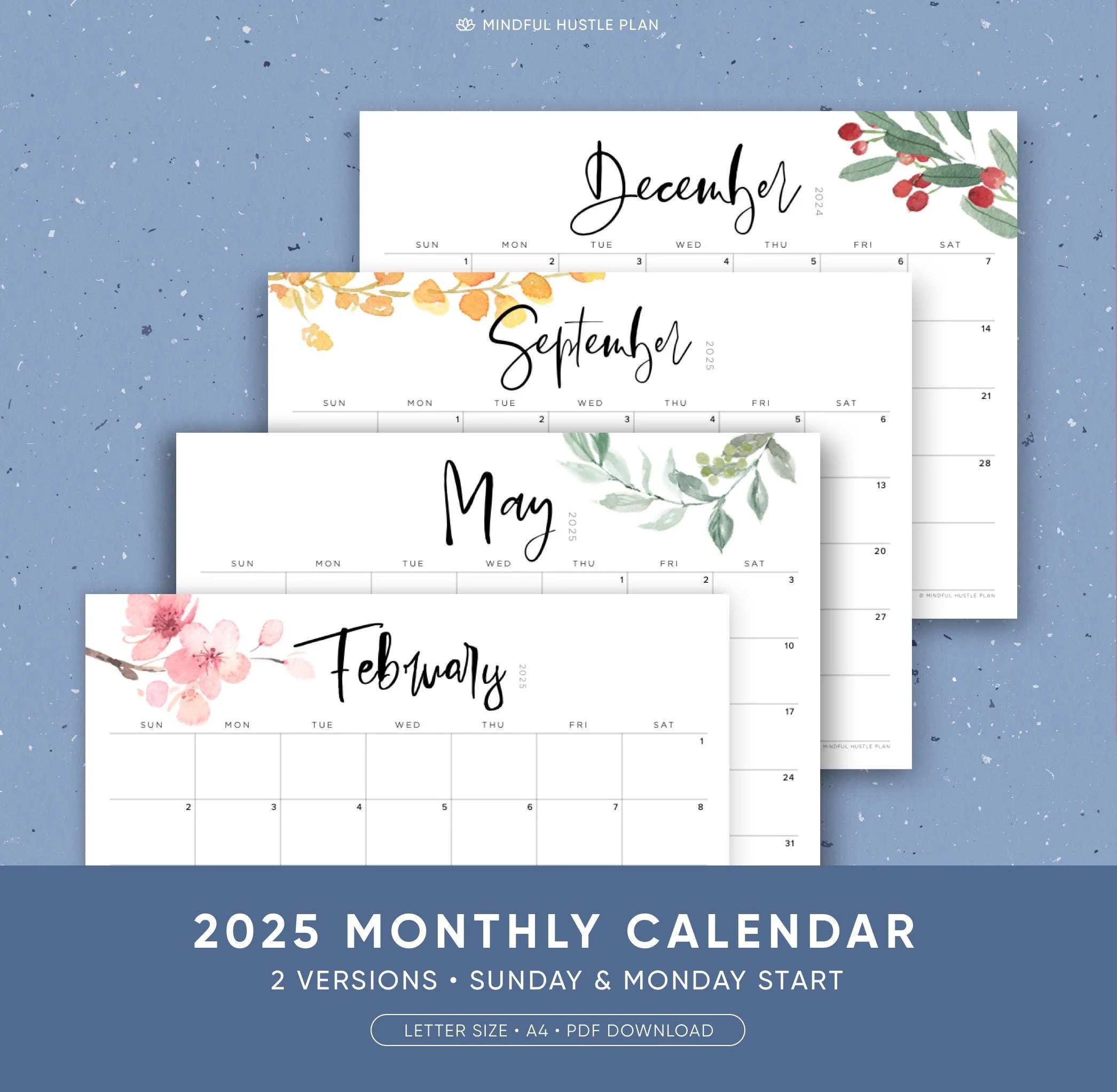 8 5 X 11 Calendar 2025 Etsy