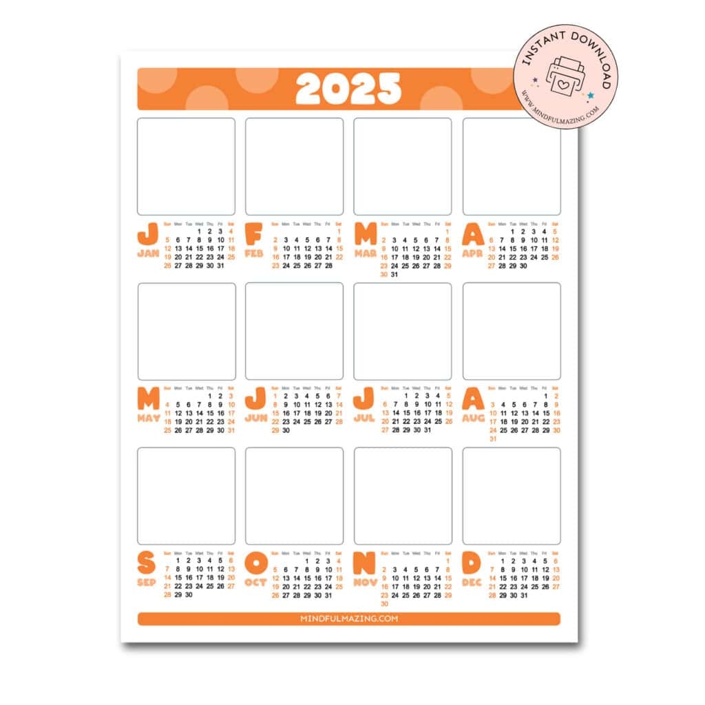 Calendar 2025 Blank For Kids Interactive