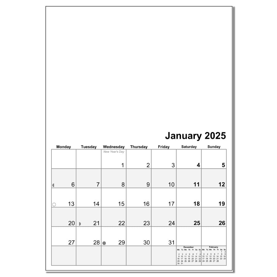 A4 Wire Bound 2025 Blank Calendar Planner White Amazon co uk Stationery Office Supplies