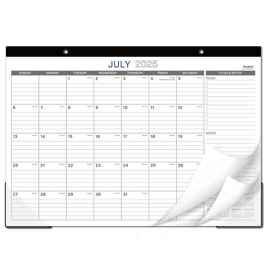 Amazon 2025 2026 Desk Calendar JUL 2025 DEC 2026 18 Months Large Monthly Desk Calendar 17 X 12 Large Ruled Blocks Office Products