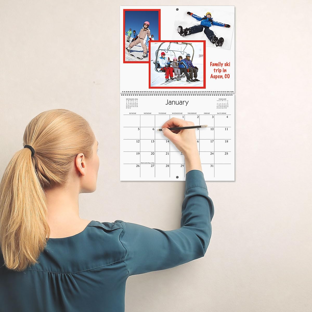 Amazon 2025 Blank White Scrapbook Wall Calendar 12 Inch X 9 Inch Size Closed 18 Inch Size Open Large Bookstore Quality DIY Spiral Bound Hanging Calendar For Kitchen Office By Current Office Products