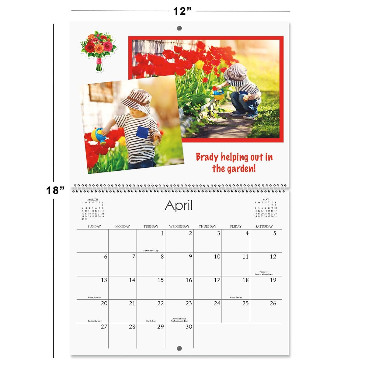 Amazon 2025 Blank White Scrapbook Wall Calendar 12 Inch X 9 Inch Size Closed 18 Inch Size Open Large Bookstore Quality DIY Spiral Bound Hanging Calendar For Kitchen Office By Current Office Products