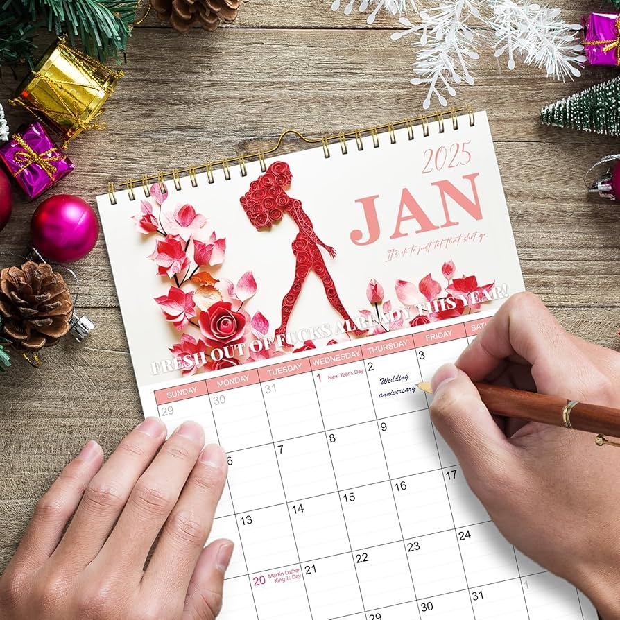 Amazon 2025 Calendar Fuck It Calendar For Tired Ass Women Funny Swear Word Monthly Wall Calender 12 Month Wall Planners Christmas Gift 11x8 5In Office Products