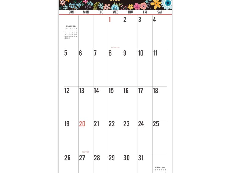 Amazon 2025 Wall Calendar 12 Month 2025 Monthly Calendar Jan 2025 Dec 2025 Large Print Big Grid Wall Calendar 12 X 24 Open Office Products