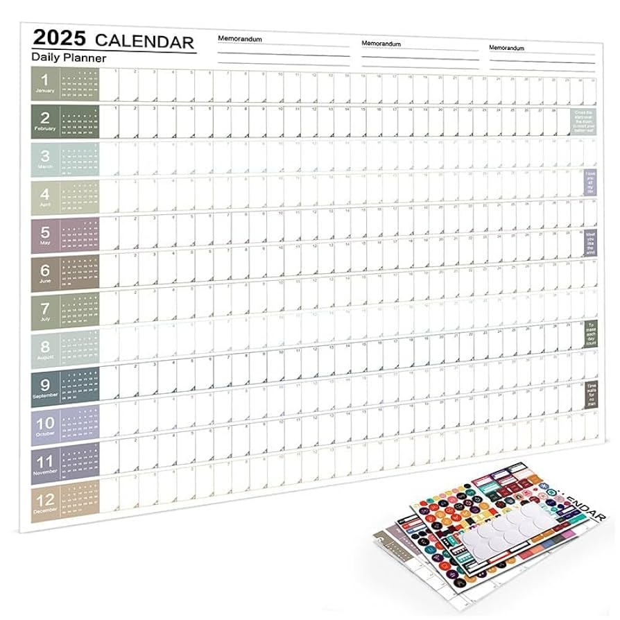 Amazon Big Calendar 2025 Big Assed Calendar 2025 big Ass Calendar 52cmX 74cm Open Paper Folded A Office Products