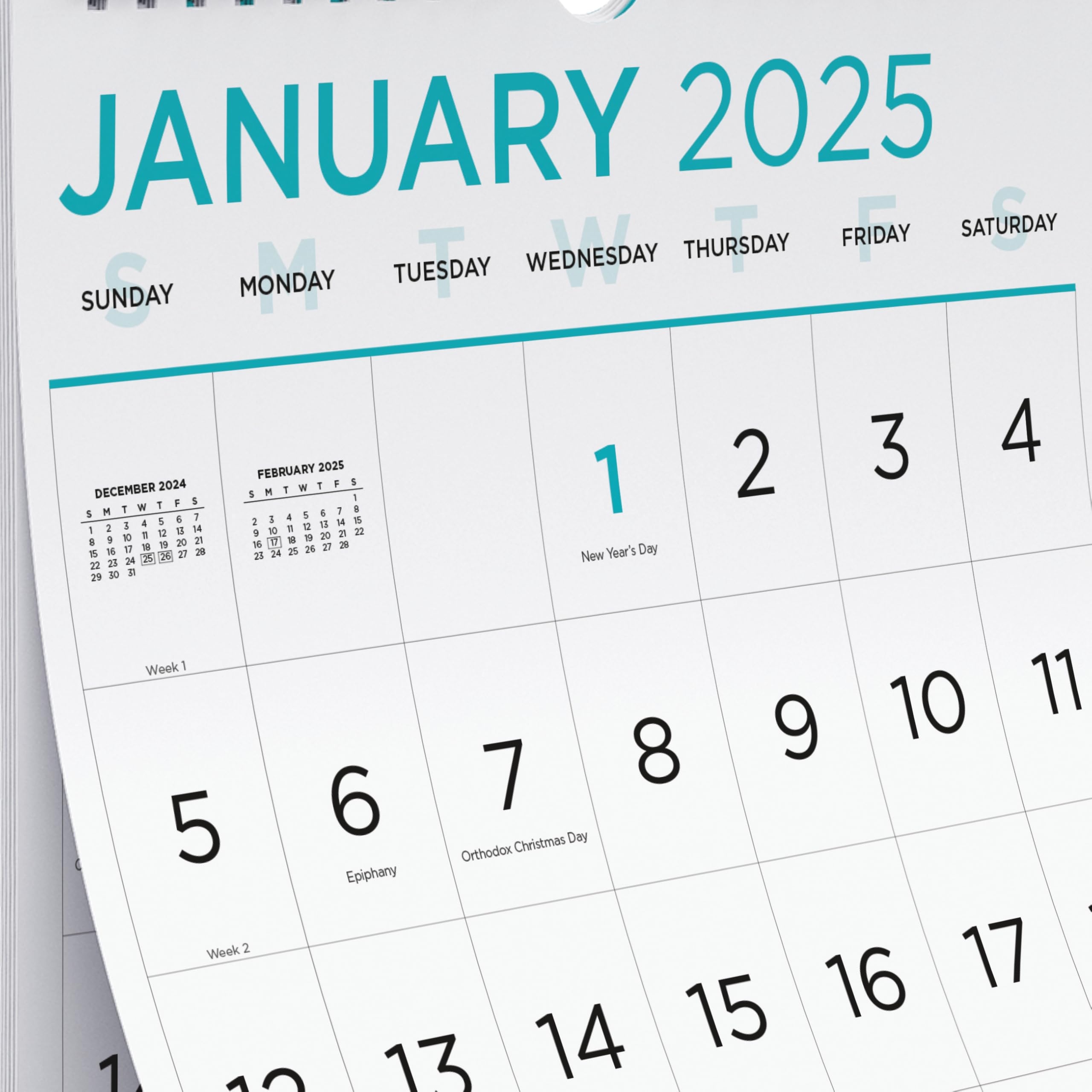 Amazon Blueline 2025 Monthly Wall Calendar Large Print 12 Months January To December Twin Wire Binding 12 X 17 C173106 25 Office Products