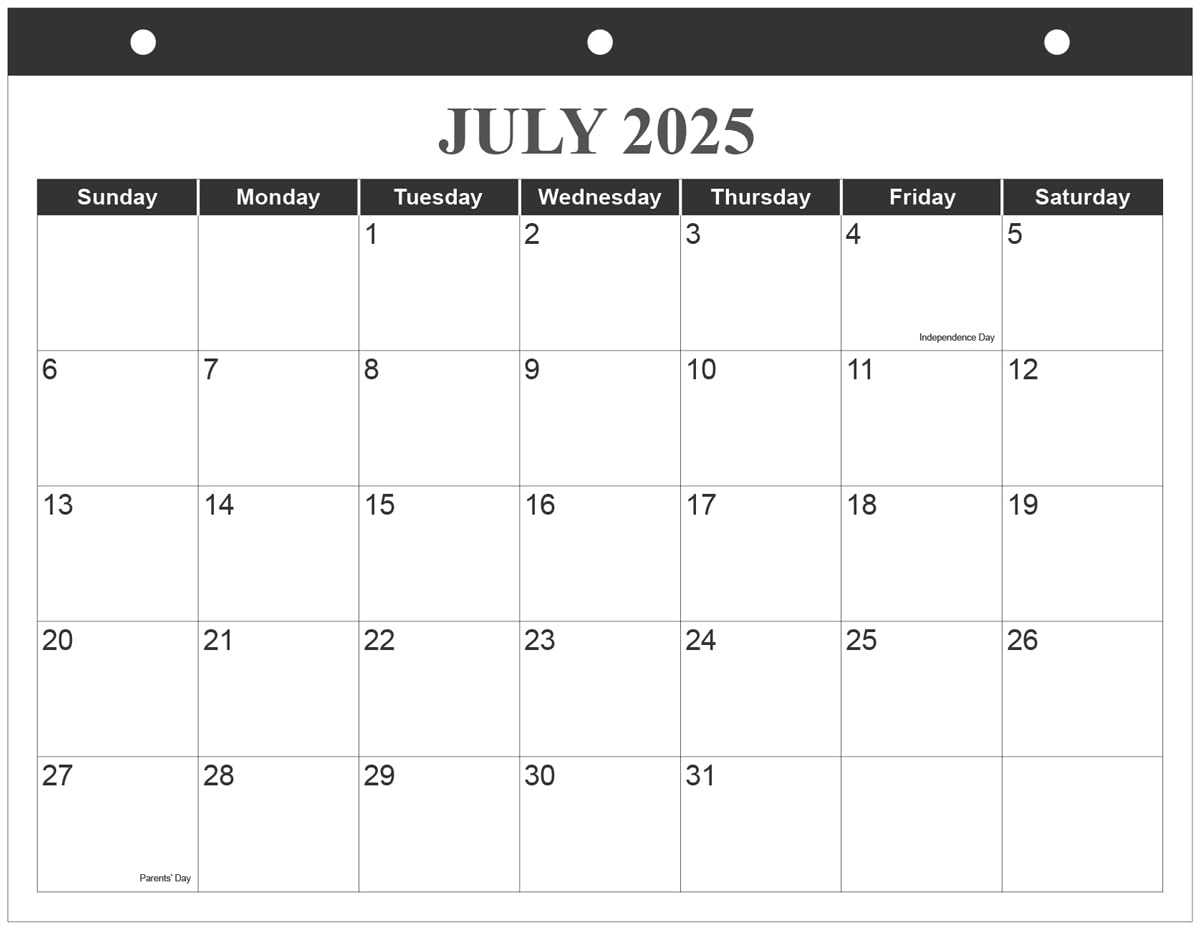Blank 2025 3 Month Calendar