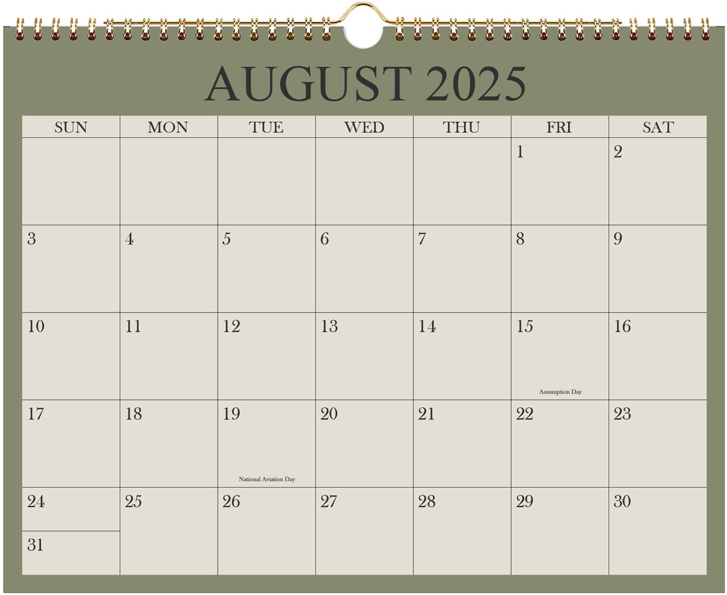 Free Printable Blank August Calendar 2025