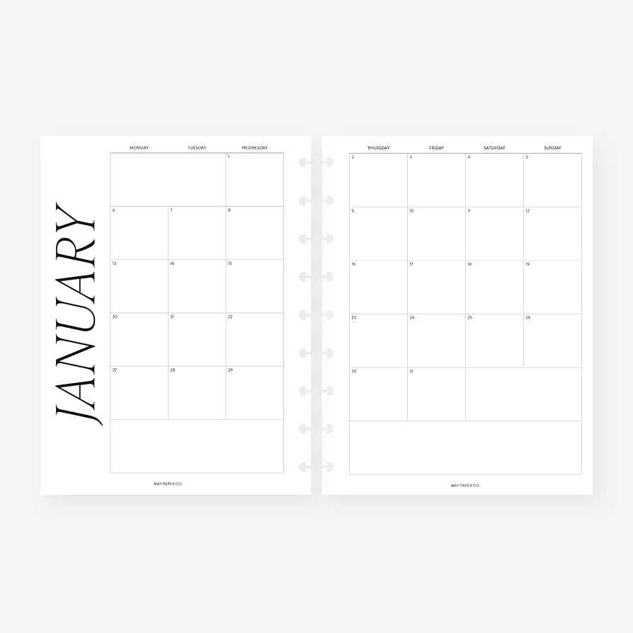 Amazon Classic Happy Planner 2025 Month On Two Pages Monthly Planner Insert Agenda Refill For 9 Discs Notebook 7 X 9 25 Monthly Classic Monday Start Non separable Months Office Products