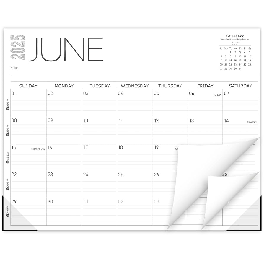 Amazon GuassLee Desk Calendar 2025 12 Month Desk Calendar From June 2025 To May 2026 14 X 11 Monthly Desk Planner Table Desk Top Calendar With Thick Paper For Office Home Planning