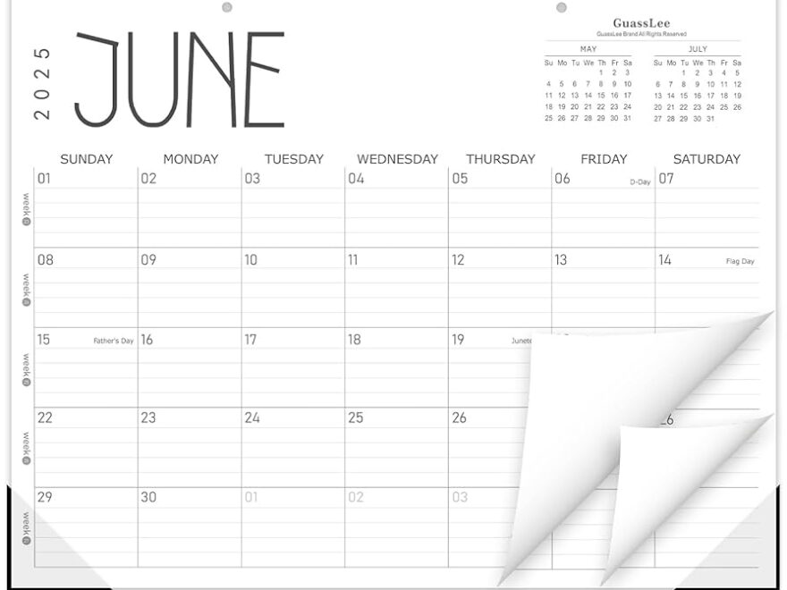 Amazon GuassLee Desk Calendar 2025 2026 19 Month School Year Desk Wall Calendar From 2025 Jun 2026 Dec 14 X 11 Monthly Planner With Thick Paper For Office Home Desk Organizing Office Products