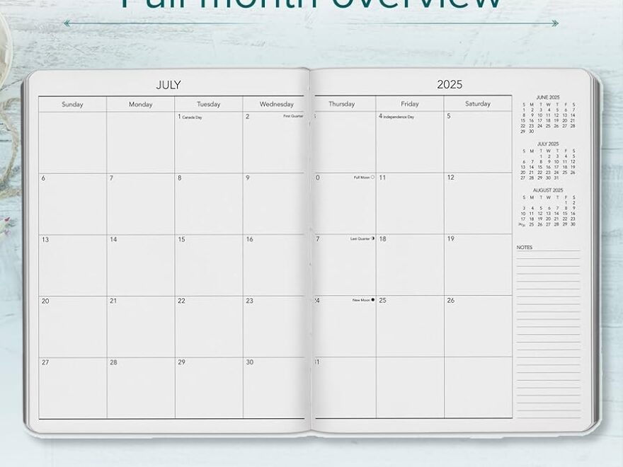 Amazon Harbor Large Monthly Planner 2025 Calendar Planner And Notebook Durable Faux Leather 14 Months 96 Pages Softcover Lightweight Cambridge Burnt Orange 9 75 X 7 5 Office Products
