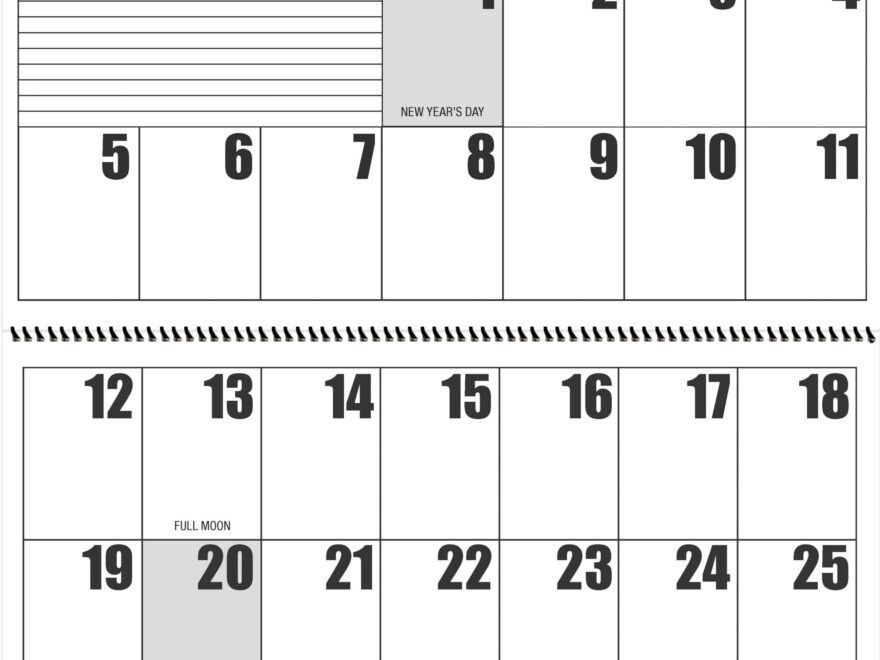Amazon Jumbo Large Print 2025 Wall Calendar 13 months January 2025 To January 2026 It Measures 17 Wide X 22 In Length When Open Office Products