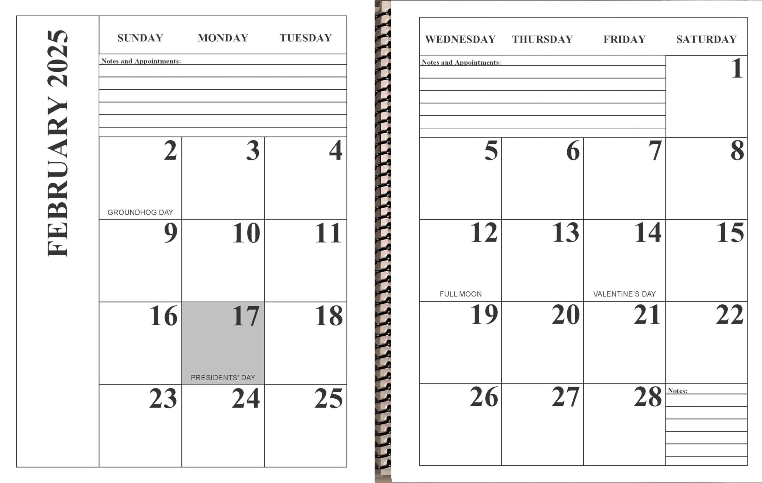 Amazon Jumbo Large Print Desktop Calendar 2025 Heavy Weight Paper Tough Calendar 17 X 11 Opened Up Or Closed It Is 11 X 8 5 13 months January 2025