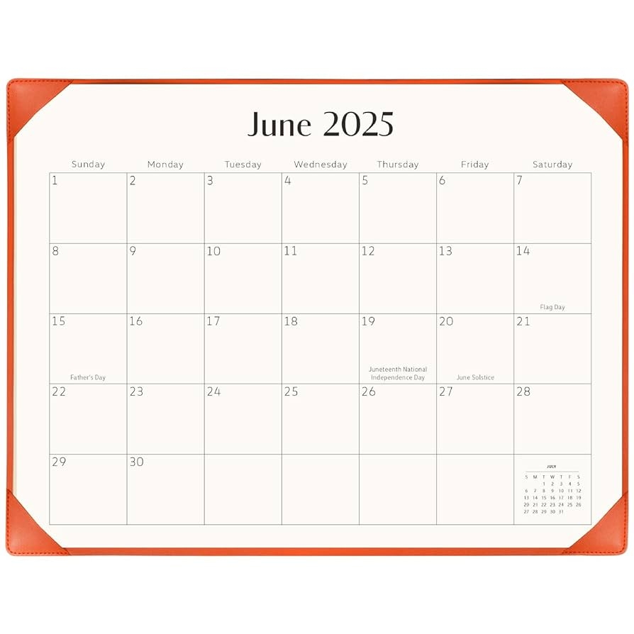 Amazon KOPEESY Large Desk Calendar 2025 2026 With Desk Mat From Now June 2026 22 X 17 Desktop Calendar For Home School And Office Orange Office Products