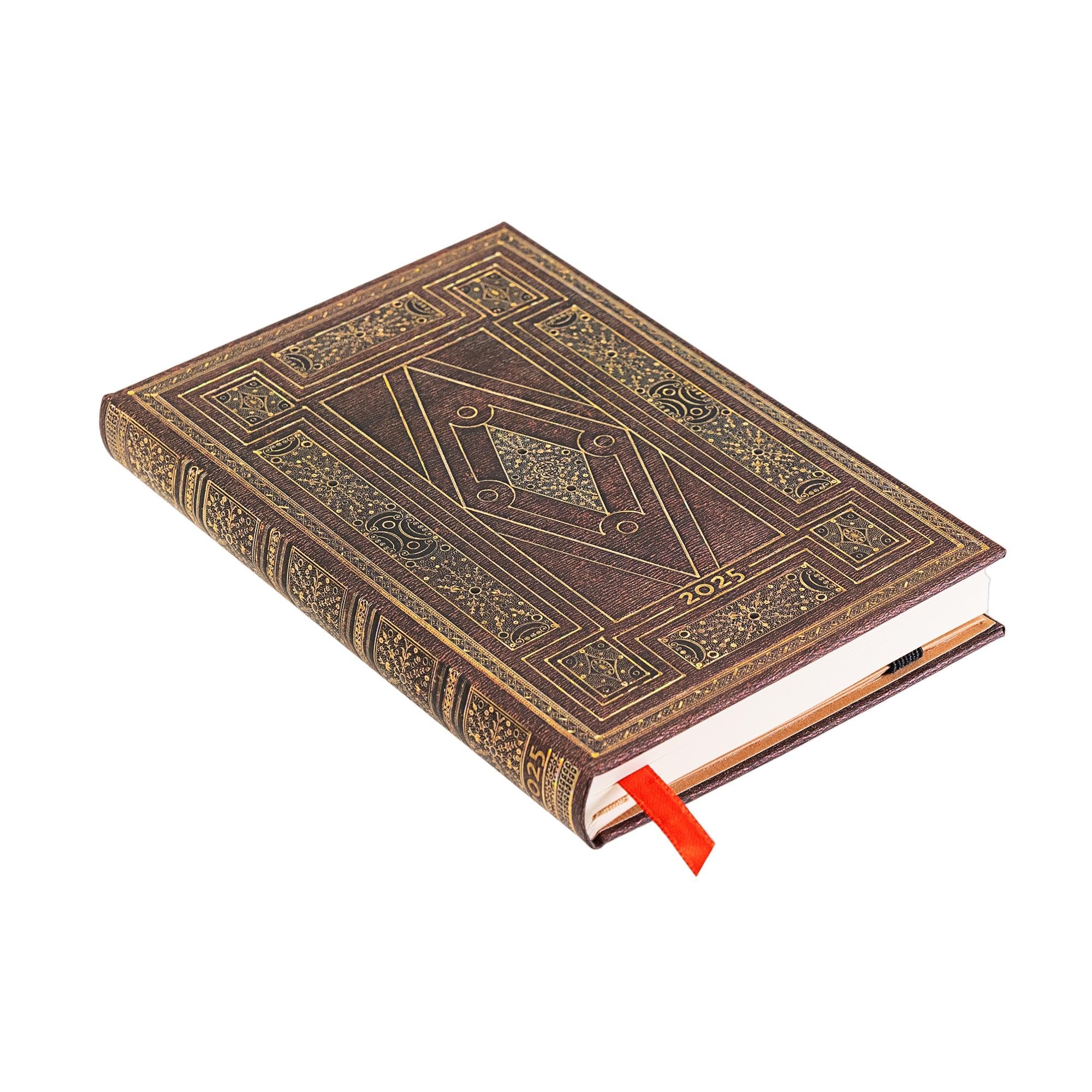 Amazon Paperblanks 12 Month Calendar 2025 First Folio Mini Horizontal Elastic Band Closure Office Products