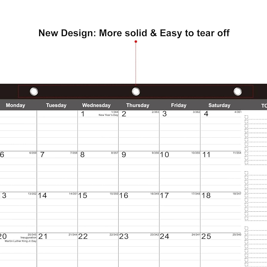 Amazon TOWWI Desk Calendar 2025 Large Wall Or Desktop Monthly Calendar For Daily Schedule Office Home 16 7x11 6 Inches Black Office Products