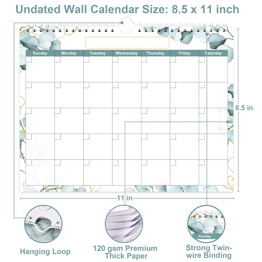 Blank 2025 Calendar Pretty Font Free