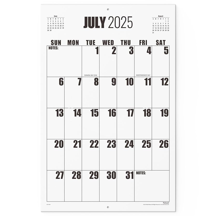 August 2025 Large Square Blank Calendar