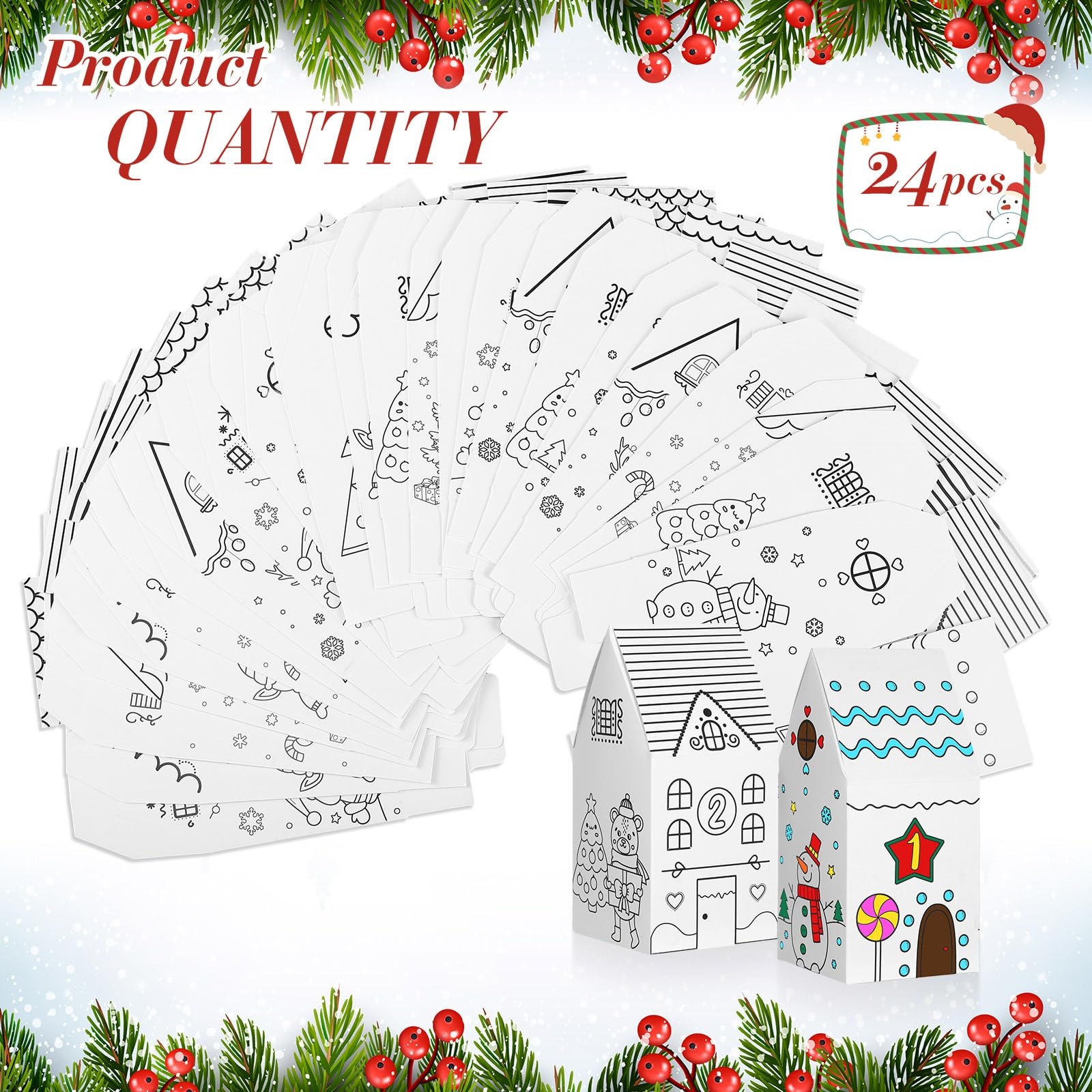 Amazon Watersay 24 Empty Advent Calendar Boxes To Fill 2025 Coloring Your Own Christmas Advent Calendar DIY Christmas Gingerbread House Gift Boxes Candies Treats Boxes For Xmas Decor Home Kitchen