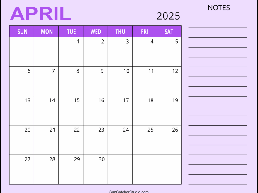 April 2025 Calendar Free Printable Free Printables Monograms Design Tools Patterns DIY Projects