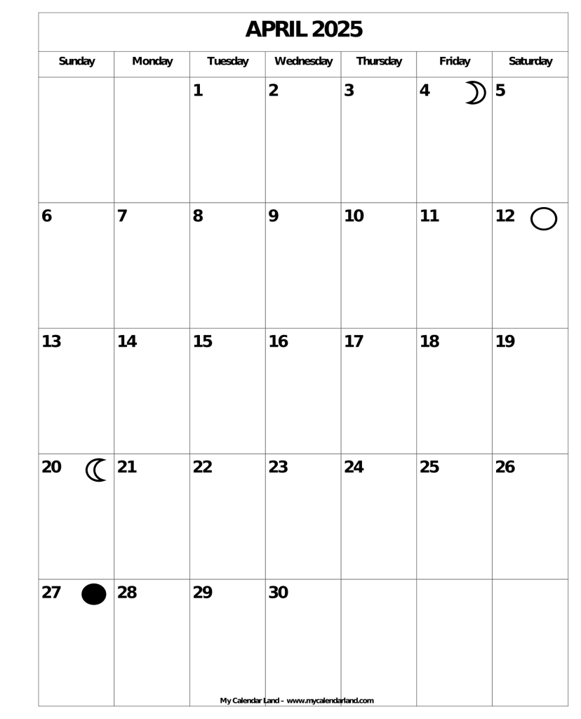 2025 Blank Printable Calendars