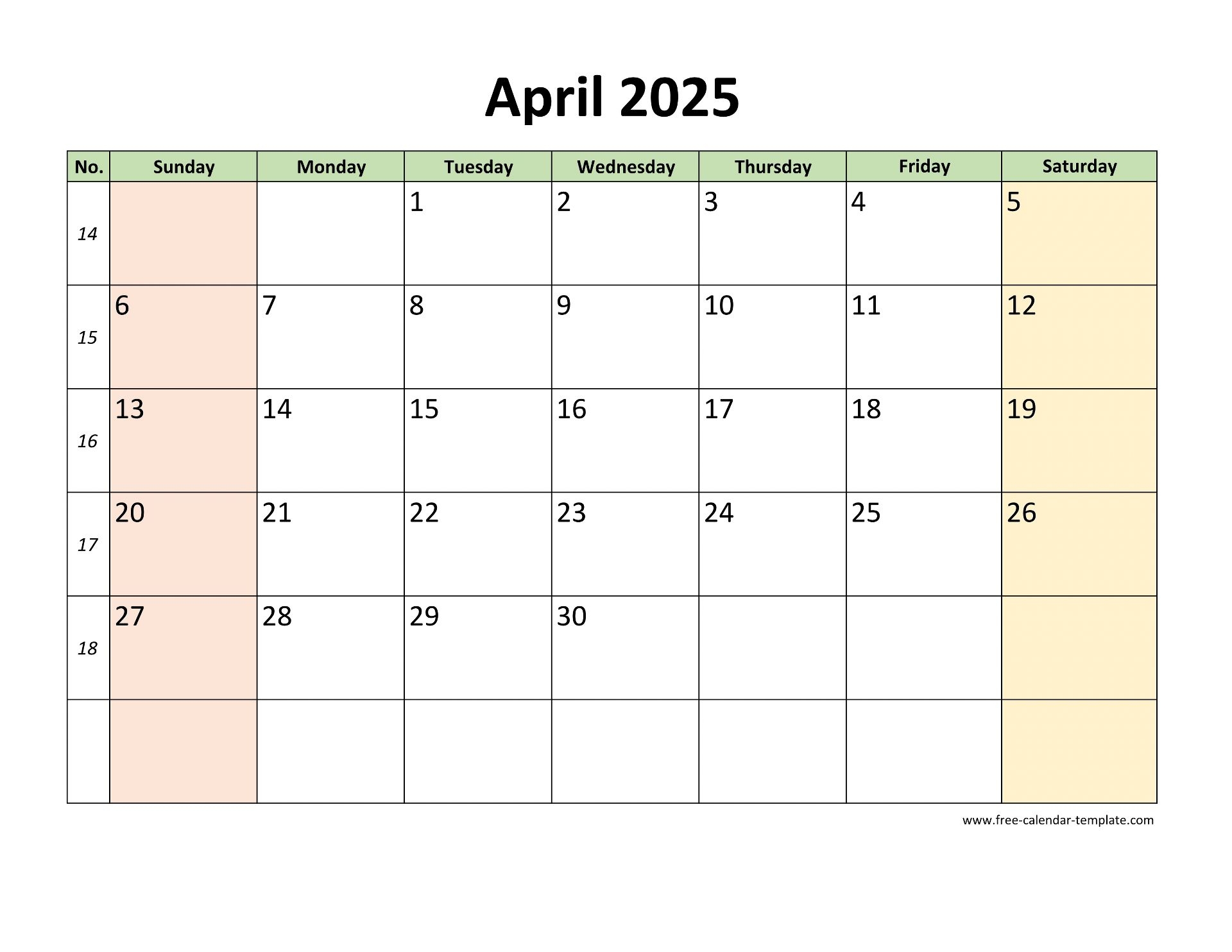 Blank Calendar Template Word October 2025