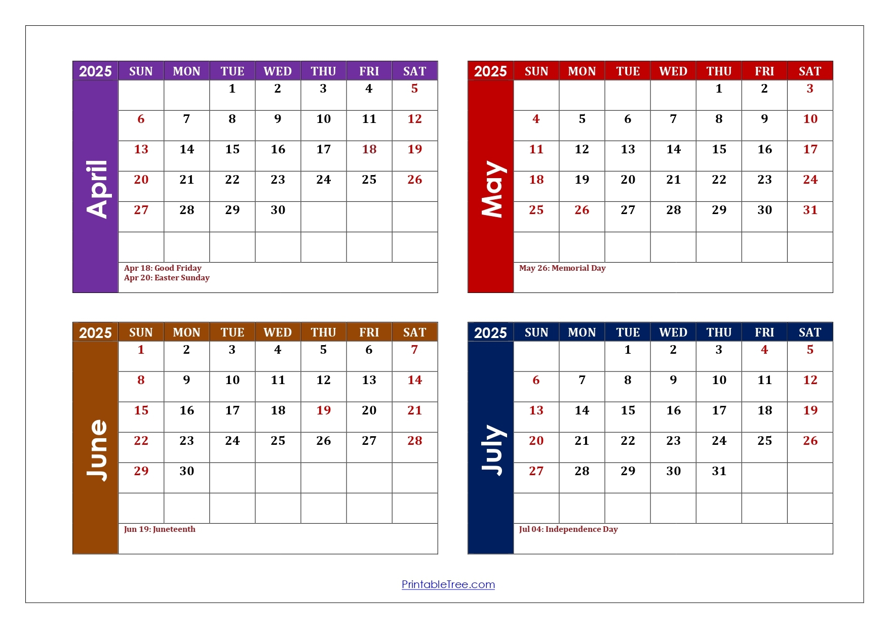 April To July 2025 Calendar Printable PDF Four Months Calendar April To July 2025 Calendar Printable PDF Four Months Calendar