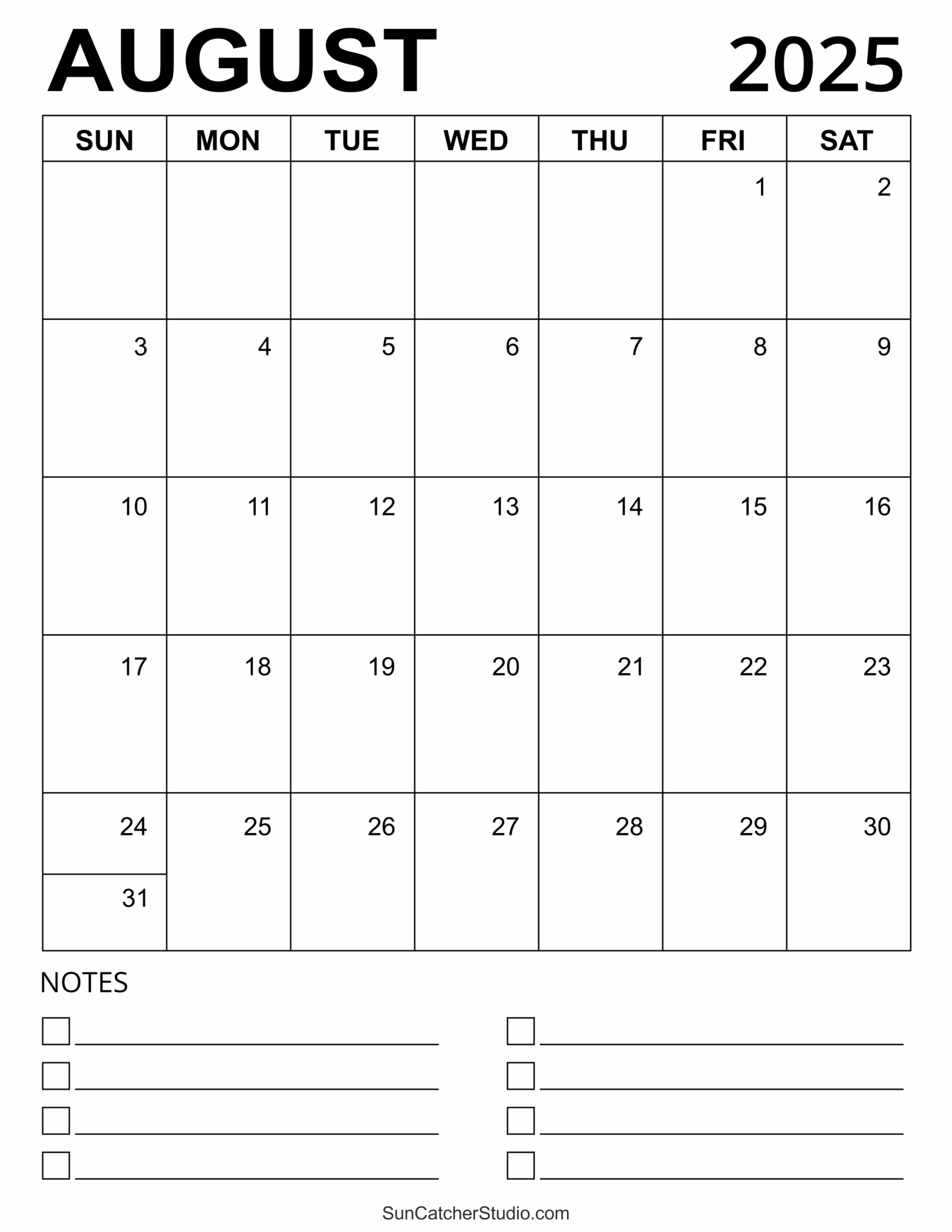 August 2025 Calendar Free Printable Free Printables Monograms Design Tools Patterns DIY Projects