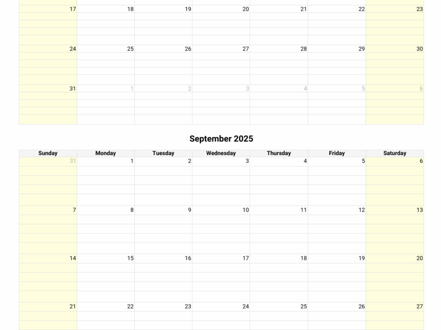 August And September 2025 Calendar Custom Calendar Maker