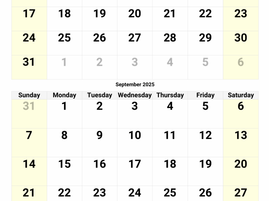 August And September 2025 Calendar Custom Calendar Maker