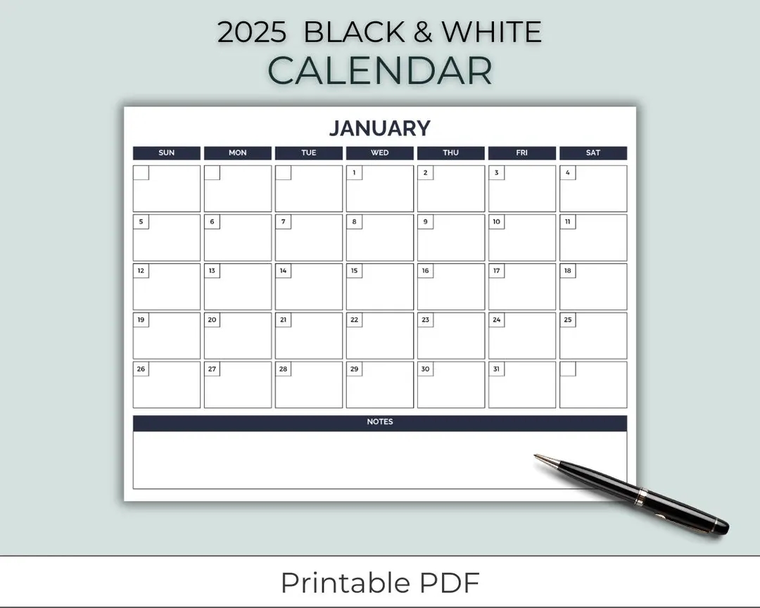 Blank 2025 Calendar Calendar To Print 2025 Calendar PDF Etsy