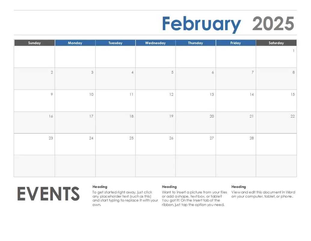 Blank Calendar Templates Microsoft Create