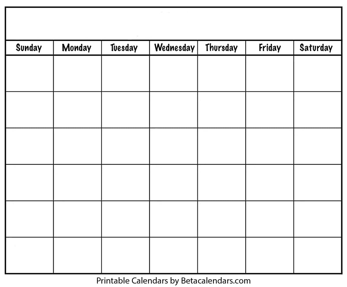 Blank Calendars 2025 Free Printable
