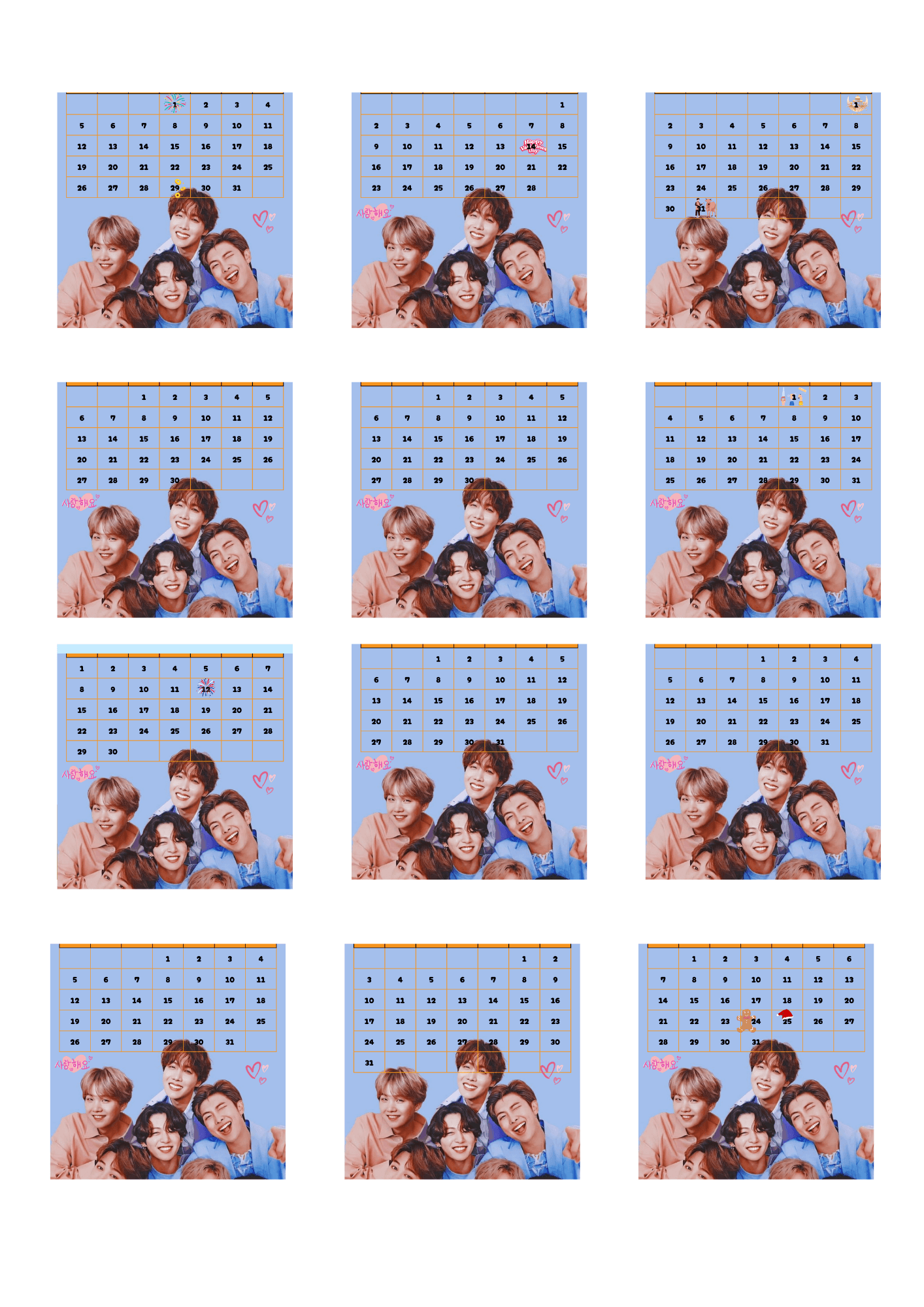 BTS Calendar 2025 By Cherryrose201606 Raket PH