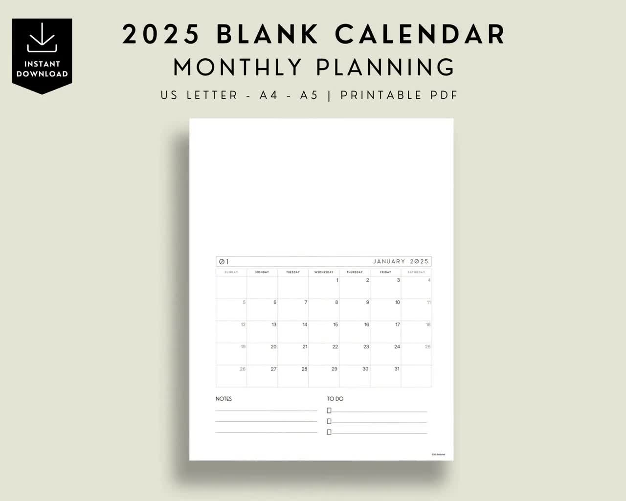 Buy 2025 Blank Calendar Modern Printable Monthly Planner DIY Minimalist 2025 Planning Your Art Or Quote Artist Gift For Men And Women Online In India Etsy