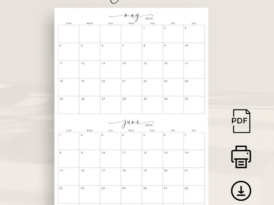 Buy 2025 Calendar 2 Months Per Page Calendar 2025 Planner Wall Calendar Two Months Monthly Calendar 2025 Elegant Calendar Printable A4 Letter Online In India Etsy