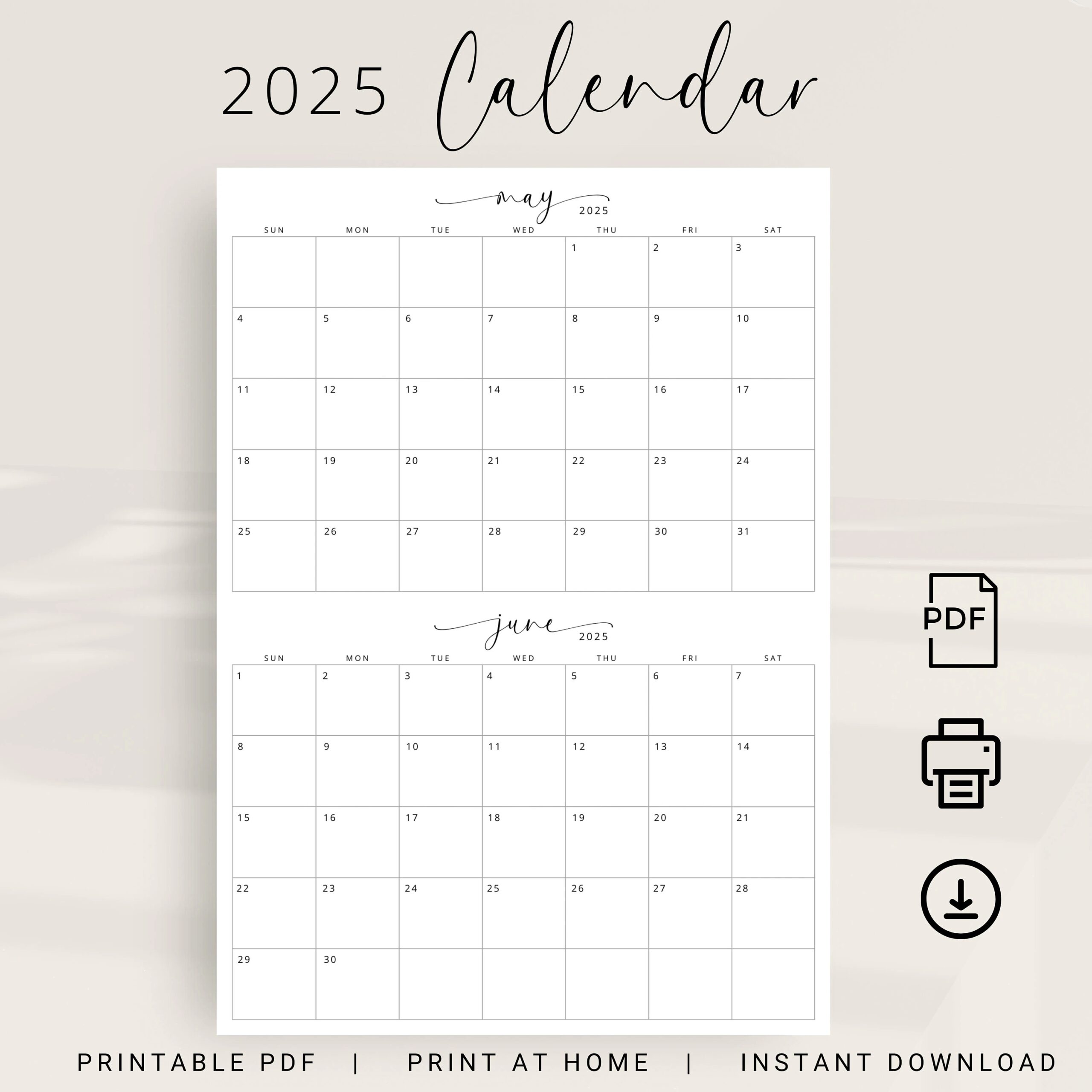 Buy 2025 Calendar 2 Months Per Page Calendar 2025 Planner Wall Calendar Two Months Monthly Calendar 2025 Elegant Calendar Printable A4 Letter Online In India Etsy