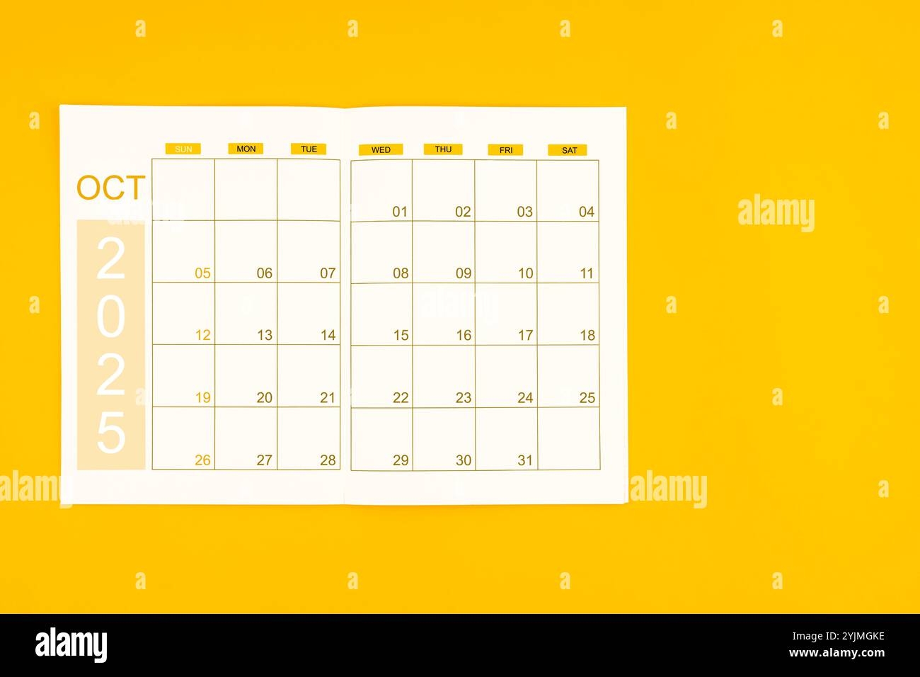 Calendar 2025 October Monthly Planner Template For Corporate Design With Sports Equipment And Phone Stock Photo Alamy